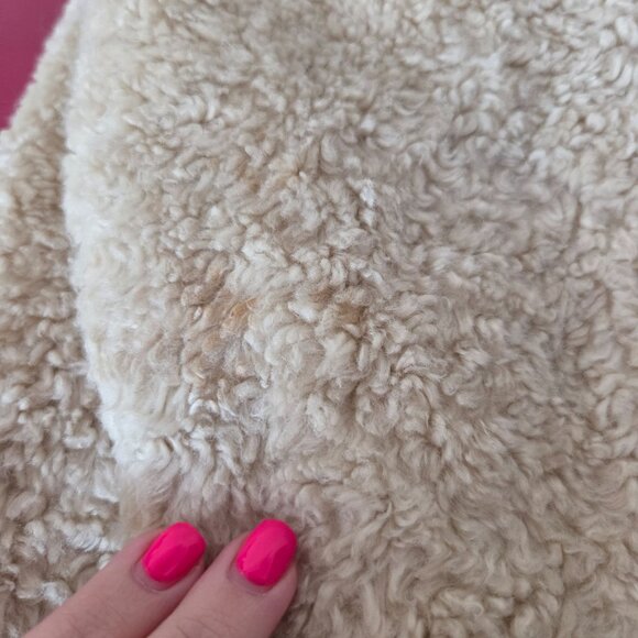 Pendleton US Womens S Beige Heather Fuzzy Sherpa Teddy Full Zip Jacket - Picture 9 of 11